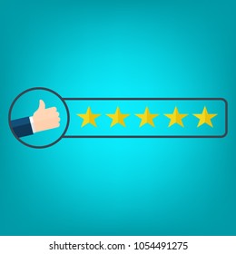 Consumer or customer product rating flat icon for apps and websites
