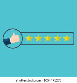 Consumer or customer product rating flat icon for apps and websites