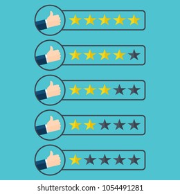 Consumer or customer product rating flat icon for apps and websites