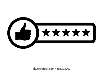 Consumer or customer product rating flat icon for apps and websites