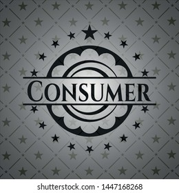Consumer dark badge. Vector Illustration. Detailed.