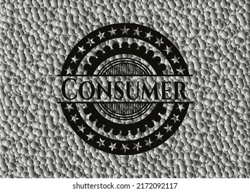 Consumer dark emblem with grey bubbles background. Vector Illustration. Detailed. 