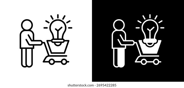Icono de Educación del consumidor Ilustración vectorial whiteblack