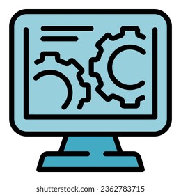 Consumer electronic icon outline vector. Product control. Customer package color flat