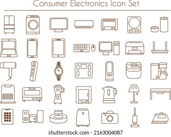 Juego de iconos simple para electrónica de consumo