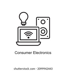 Consumer Electronics Vector Outline Icon Design Illustration. Internet Of Things Symbol On White Background EPS 10 File