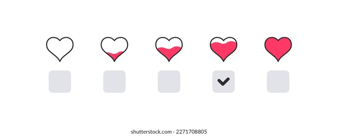 Consumer Feedback Hearts icons. Customer Reviews. Satisfaction and customer service. Vector illustration
