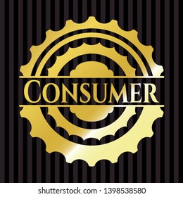 Consumer gold badge. Vector Illustration. Detailed.