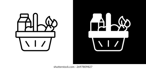Icono de bienes de consumo Ilustración vectorial whiteblack