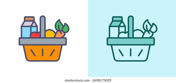 Icono de Bienes de Consumo Ilustración vectorial blanca verde