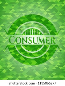 Consumer green mosaic emblem