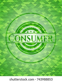 Consumer green mosaic emblem