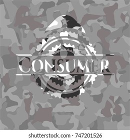 Consumer grey camouflage emblem