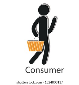 Consumer icon concept on white background. Food safety project idea creative design . Line vector illustration use for your mobile app or presentation.