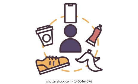 Consumer icon for Infographic and minimal vector design, easy to adjust color