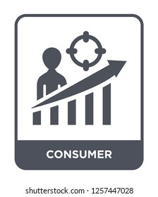 consumer icon vector on white background, consumer trendy filled icons from Marketing collection, consumer simple element illustration