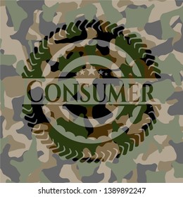 Consumer on camouflage pattern. Vector Illustration. Detailed.