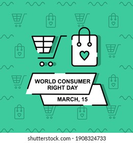 Consumer and online shop illustration. Easy to edit with vector file. Can use for your creative content. Especially about world consumer right day campaign in this march.