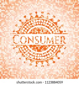 Consumer orange mosaic emblem
