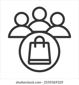 Consumer Outline Icon Vector Illustration