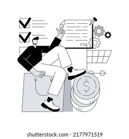 Consumer policy abstract concept vector illustration. Consumer service, refund statutory rights, buyer protection law, faulty product, compensation policy, return money spent abstract metaphor.
