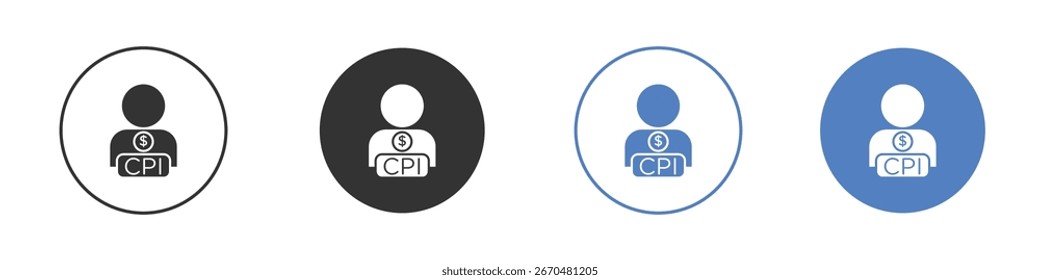 Concepto de icono de índice de Precios de consumo. diseños de iconos de estilo sólido para Sitio web, App, interfaz de usuario.