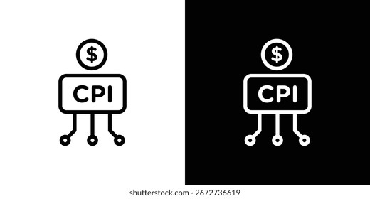 Icono de índice de Precios de consumo elemento gráfico Ilustración Diseño de Plantilla