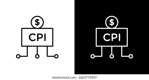 Icono lineal del índice de Precios del consumidor. Línea con trazo editable