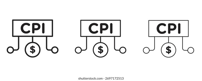 Consumer prices index icon linear style sign for mobile concept and web design.