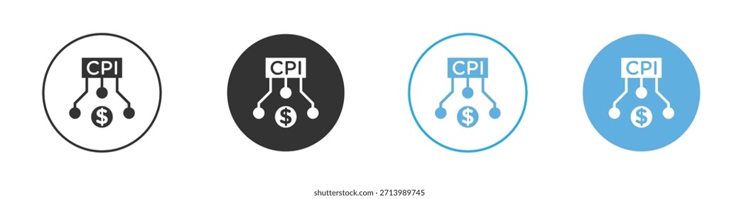 Consumer prices index icon Logo Template Design set
