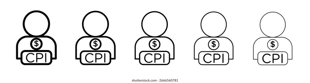 Icono de índice de Precios de consumo en estilo de Web. Ilustración vectorial. Eps10