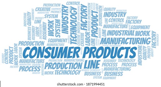 Consumer Products word cloud create with text only.