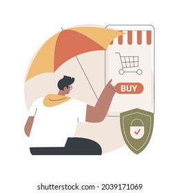 Consumer protection abstract concept vector illustration. Consumer advocacy service, buyers rights regulation, personal data protection policy, law firm, safe online purchase abstract metaphor.