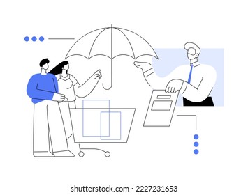 Consumer protection abstract concept vector illustration. Consumer advocacy service, buyers rights regulation, personal data protection policy, law firm, safe online purchase abstract metaphor.