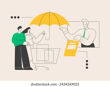 Consumer protection abstract concept vector illustration. Consumer advocacy service, buyers rights regulation, personal data protection policy, law firm, safe online purchase abstract metaphor.