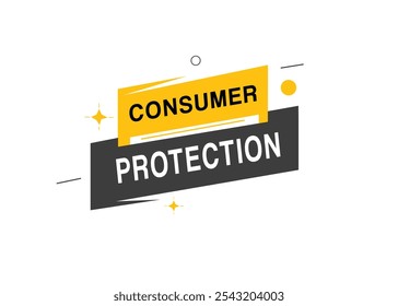 Consumer protection banner vector icon label element. Modern template for announcement, marketing.