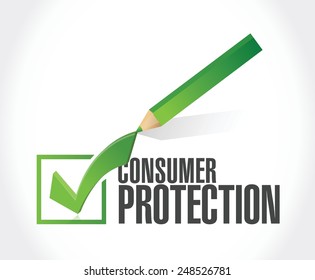 Consumer Protection Checkmark Illustration Design Over A White Background