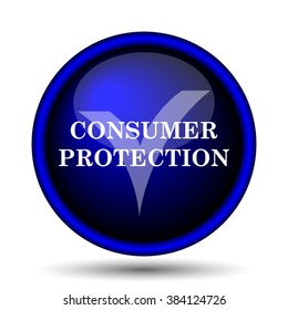 Consumer protection icon. Internet button on white background. EPS10 vector