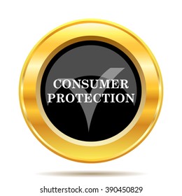Consumer protection icon. Internet button on white background. EPS10 vector.