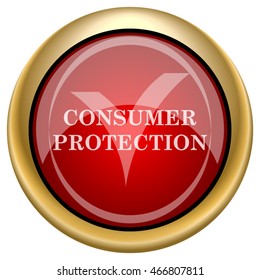 Consumer protection icon. Internet button on white background. EPS10 vector.