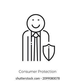 Consumer Protection Icon. Outline Style Icon Design Isolated On White Background