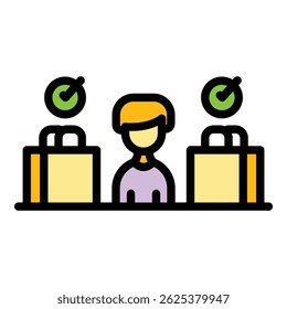 Consumer protection icon. Outline Consumer protection vector icon for web design isolated on white background color flat
