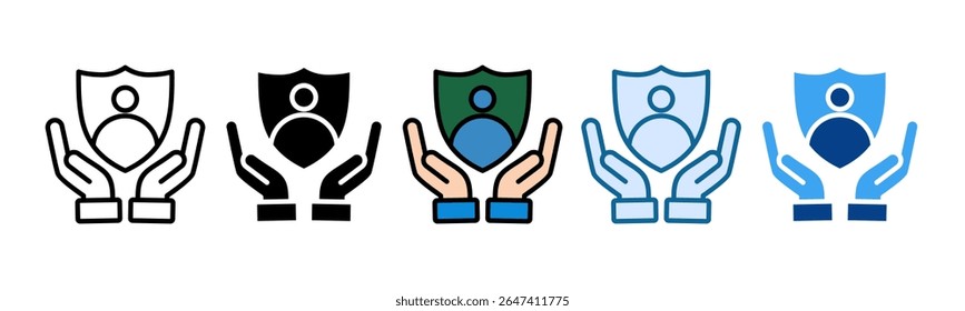 Conjunto de iconos de protección del consumidor Colección de estilo múltiple