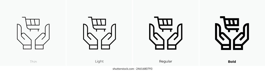 consumer protection icon. Thin, Light Regular And Bold style design isolated on white background