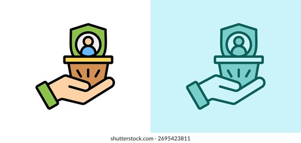 Consumer Protection Icon whitegreen Vector Illustration