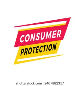 consumer protection text on label design for banner, low concept. Modern style Vector template.