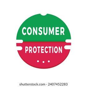 consumer protection text on sticker design template, low concept. Modern Vector template.
