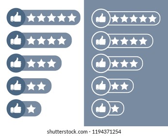 Consumer rating flat icon. Consumer or customer product rating flat icon. Product rating or customer review with gold stars and half star line vector icons for apps and websites