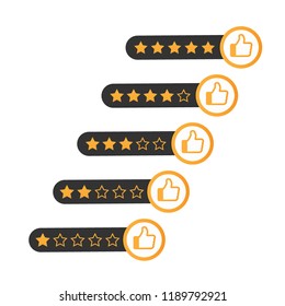 Consumer rating flat icon. Review star rating symbol. Vector stock illustration.