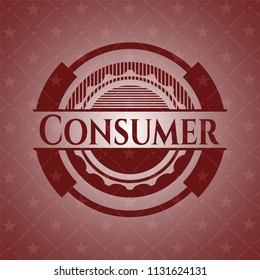 Consumer red emblem. Vintage.